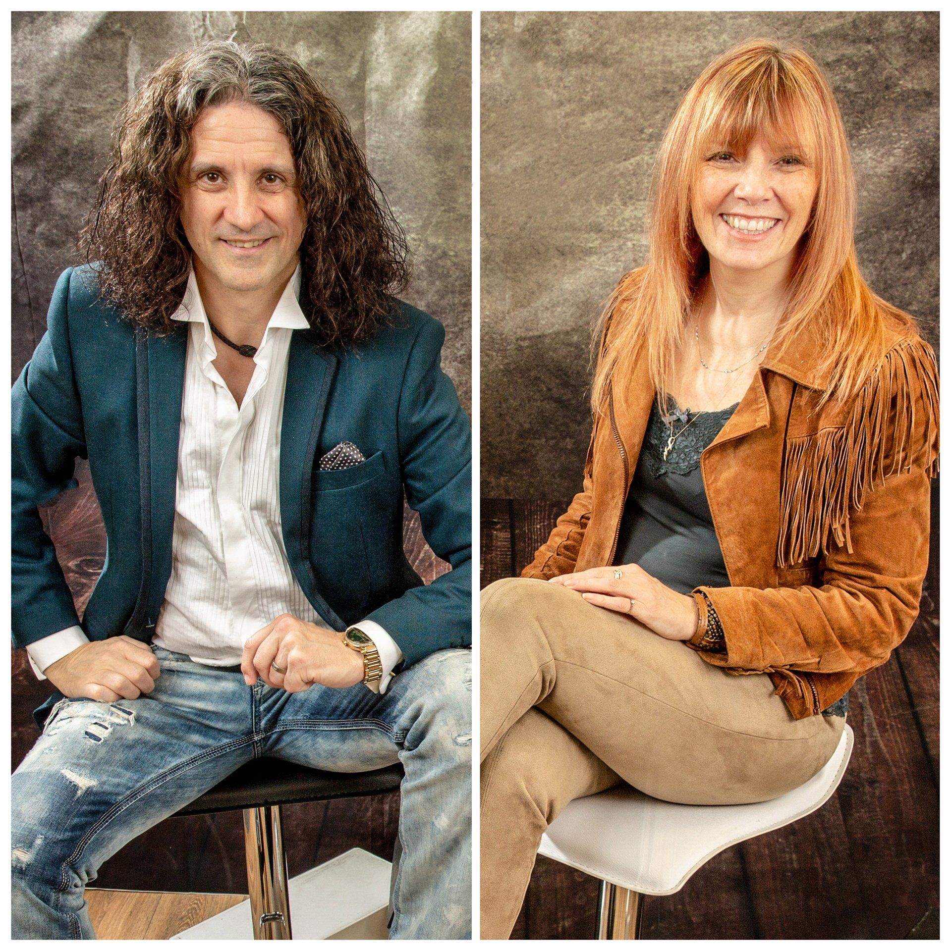 A man and a woman are sitting next to each other on a chair.