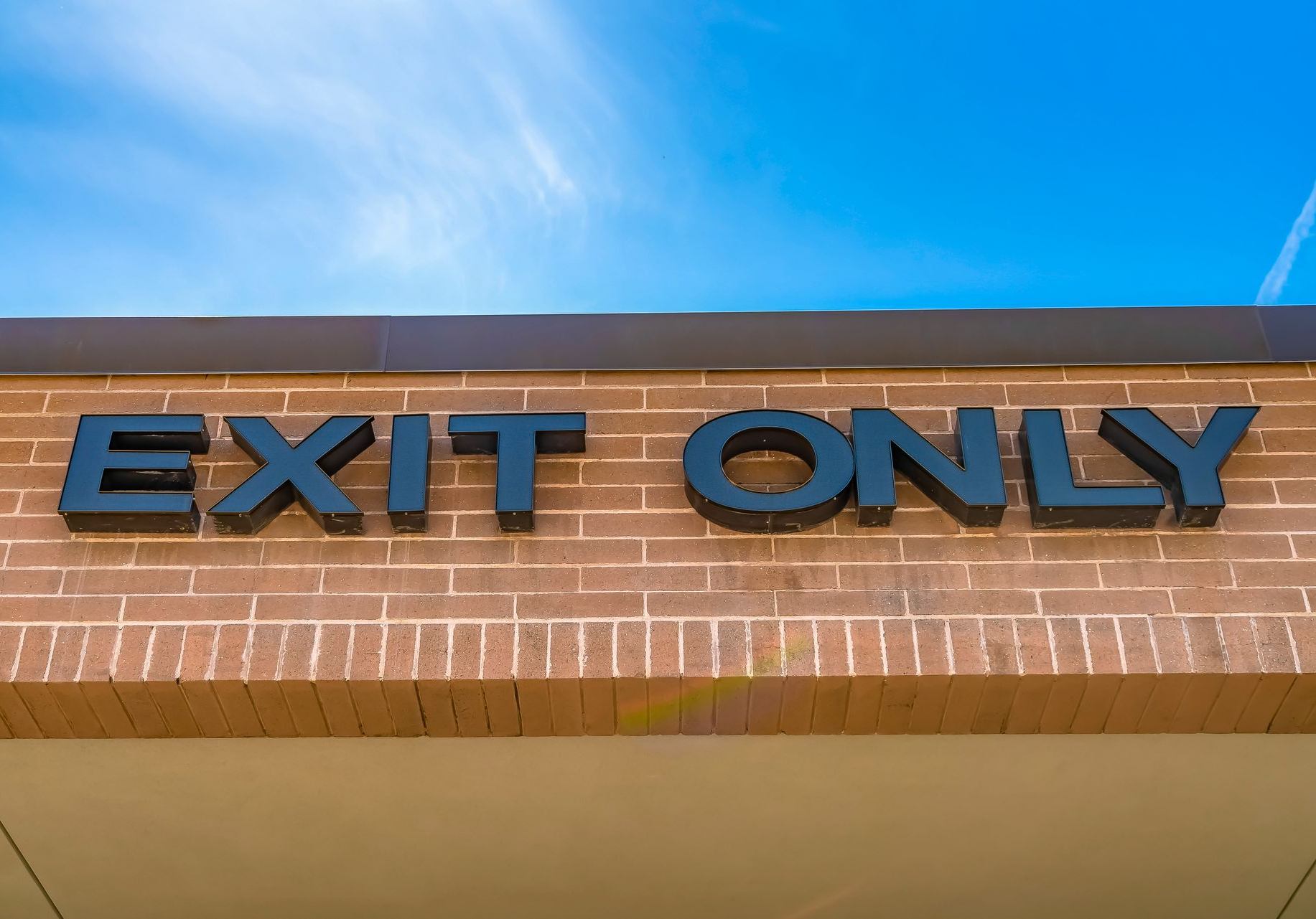 Exit only lettering sign Exit only lettering sign