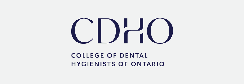 Logo for the College of Dental Hygienists of Ontario (CDHO) in dark blue text on a light background.