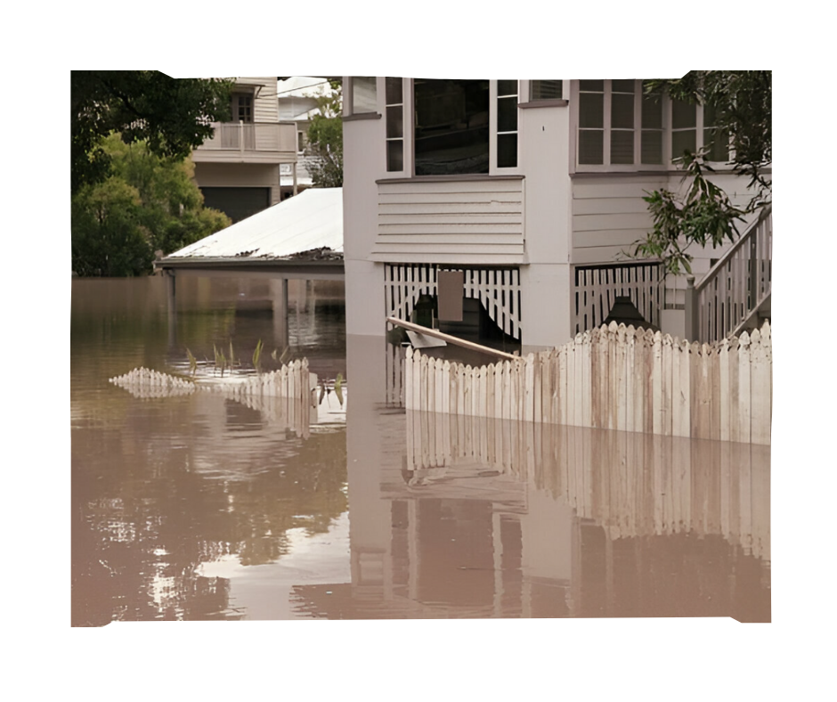 A flooded house in Brisbane, Queensland during the 2011 flood.