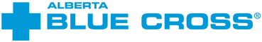 Alberta blue cross logo on a white background