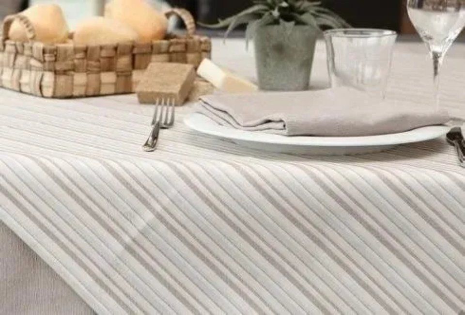 striped Panama tablecloth