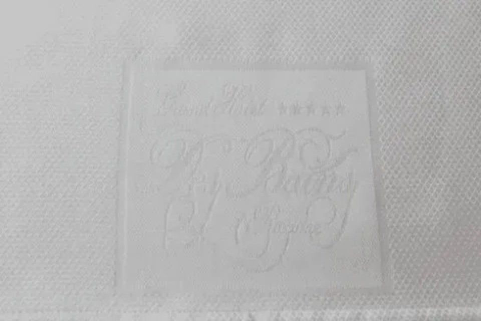 white towel with embroidered logo