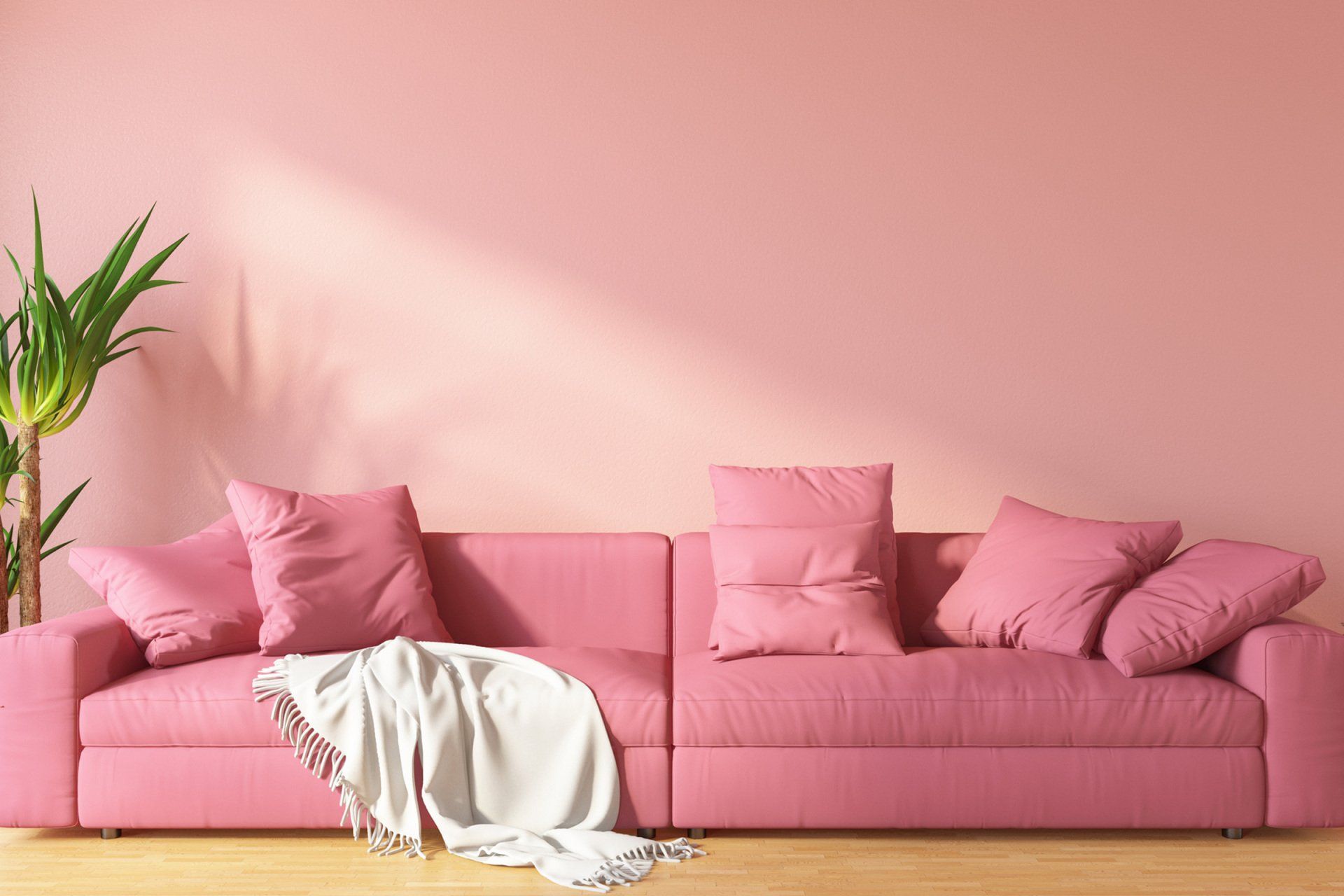 Clean Pink Living Room With Sofa - West Yarmouth, MA - Cape Custom Painting Clean Pink Living Room With Sofa - West Yarmouth, MA - Cape Custom Painting