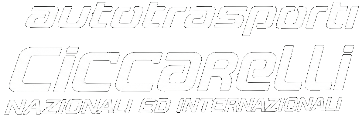 Autotrasporti Cicaroli logo in white. Text in Italian, with