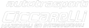 Autotrasporti Cicaroli logo in white. Text in Italian, with 