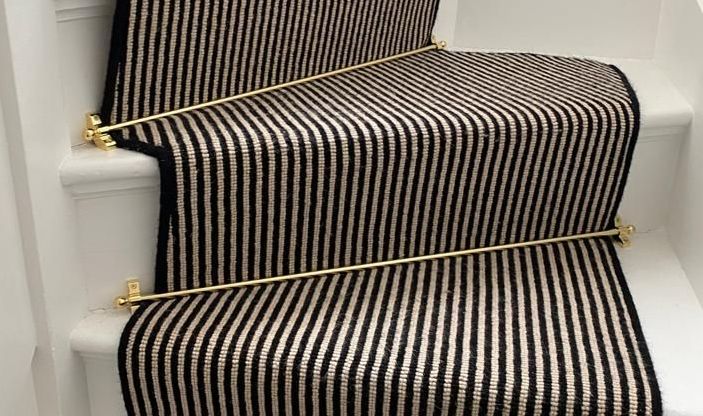 Stair Runner with Stair rods