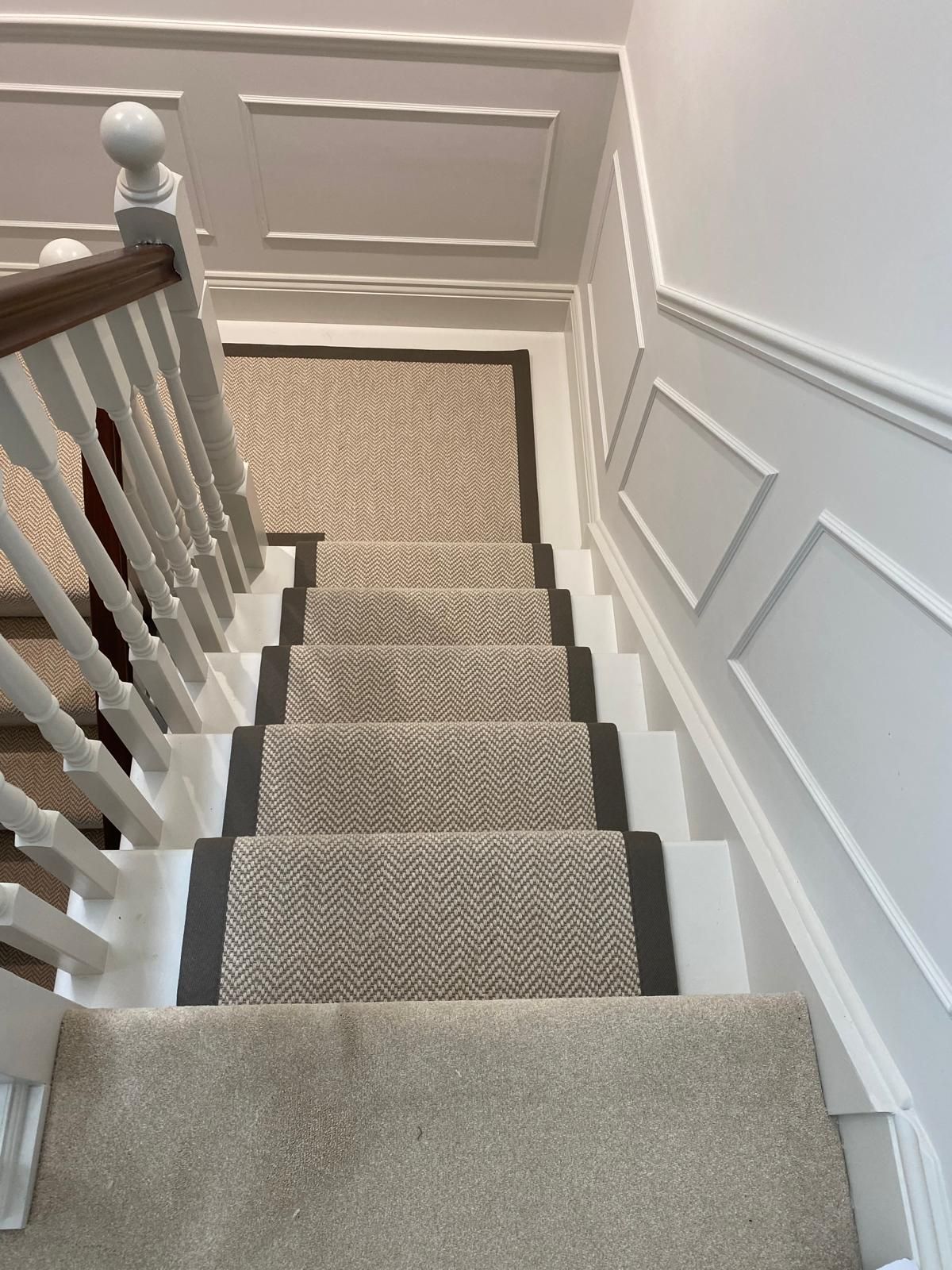 Stair Runners with Banding, Herringbone