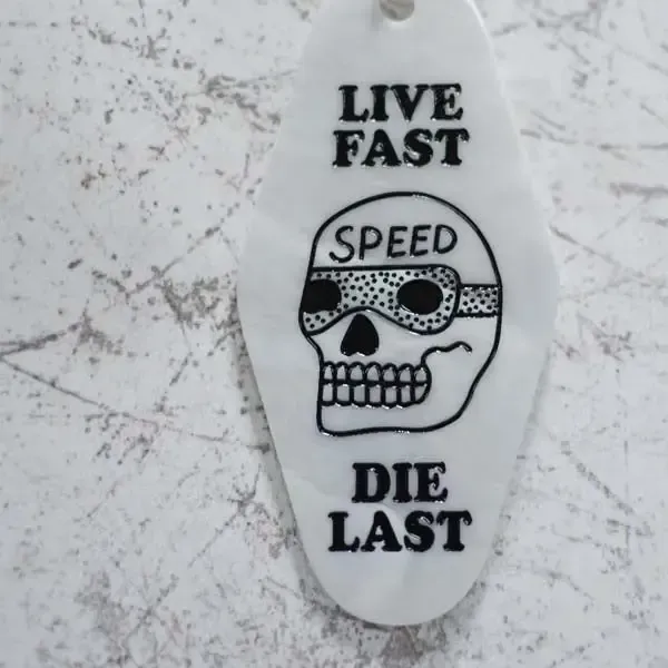 Speed Live Fast Die Last Keychain