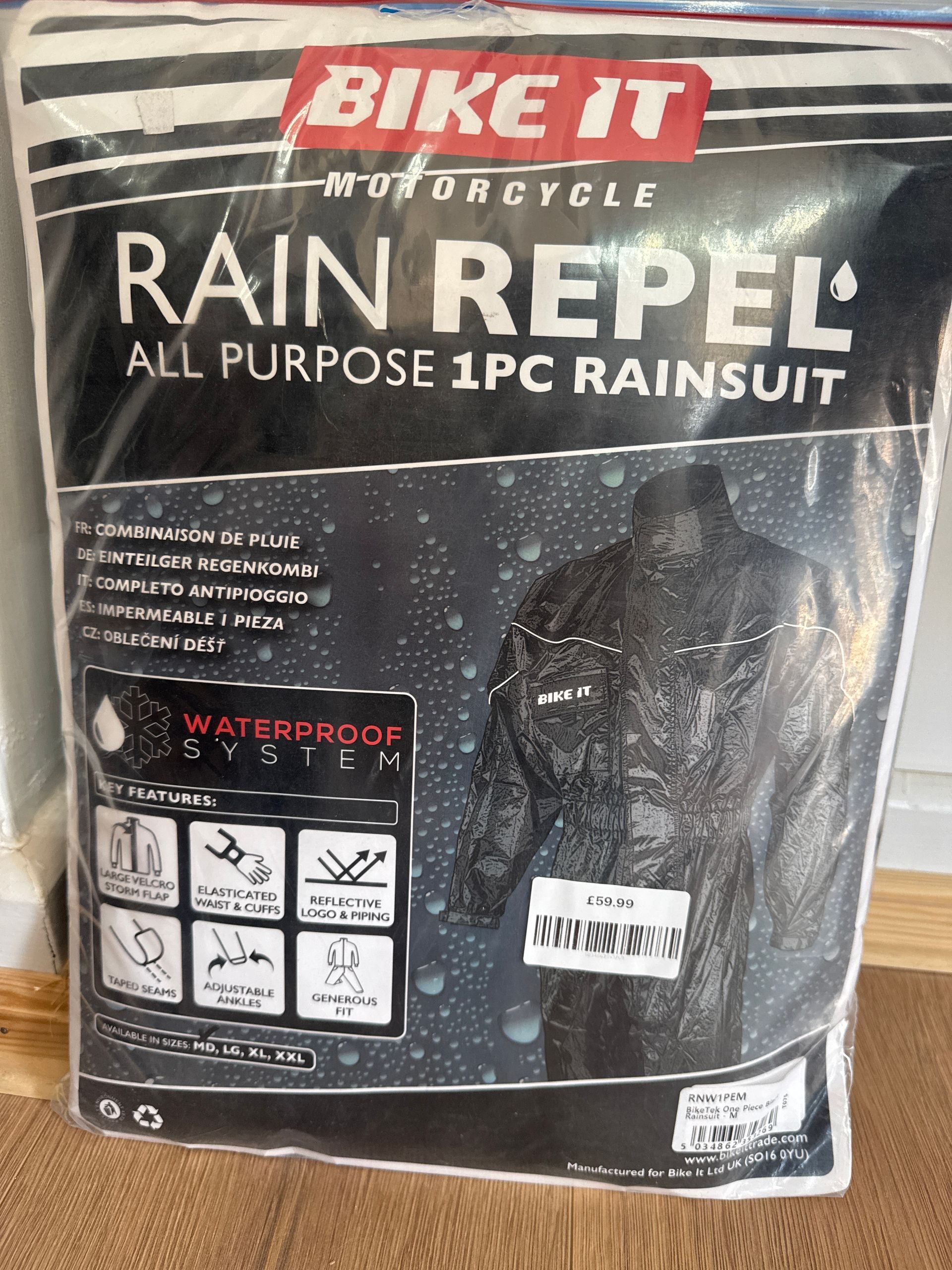 One Piece Rainsuit Black Med