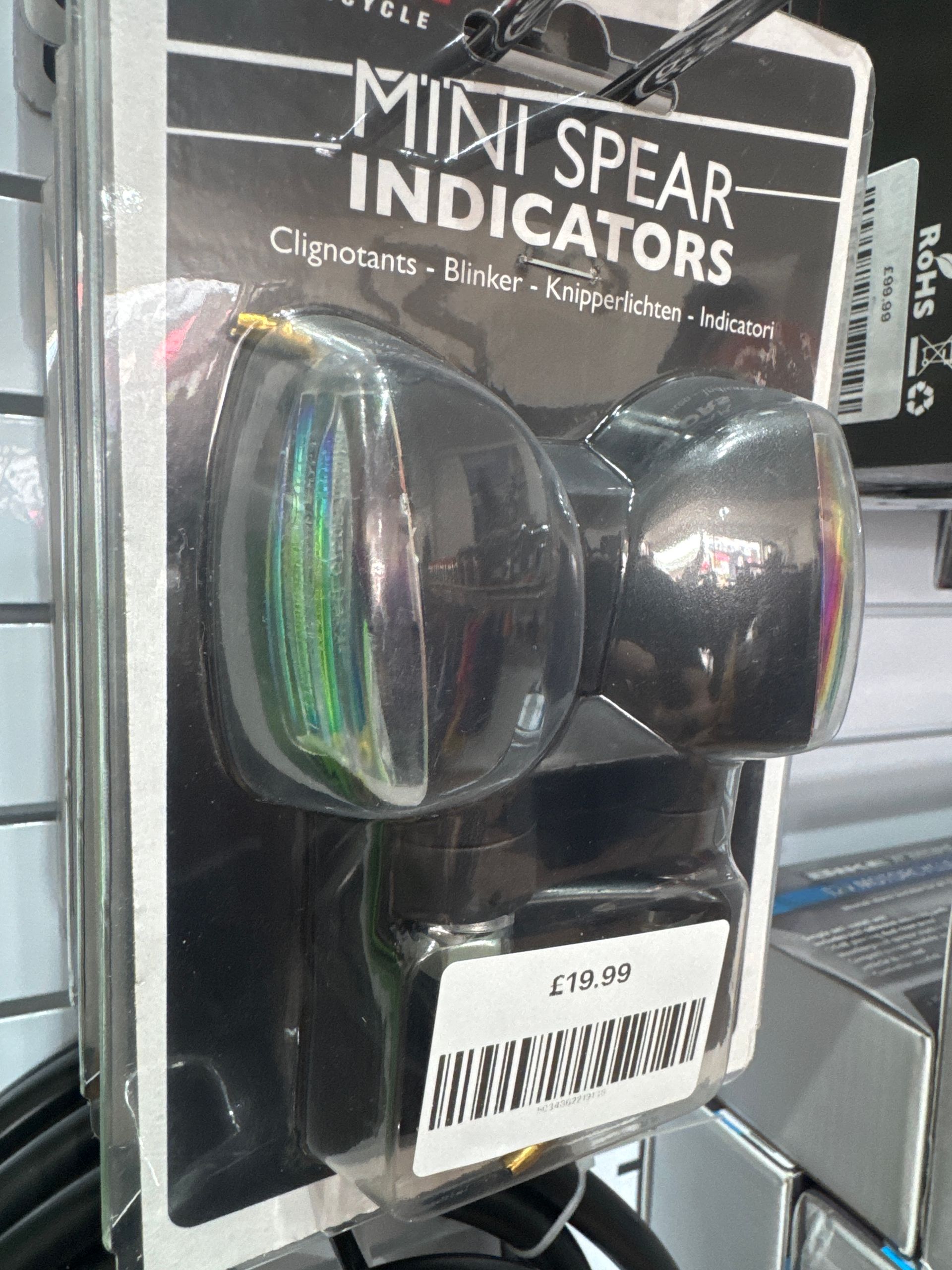 BikeIt LED Sh Stem Mini Spear Indicators Blk/Iridium