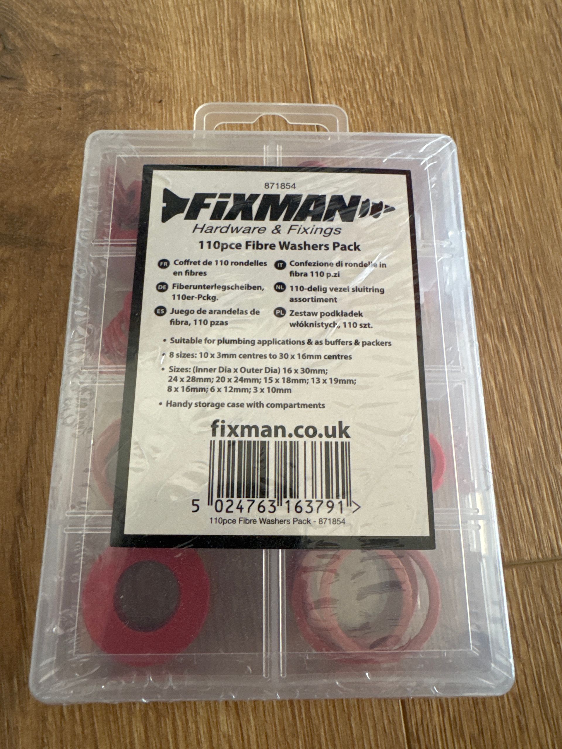Fixman 110Pc Fibre Washer Pack