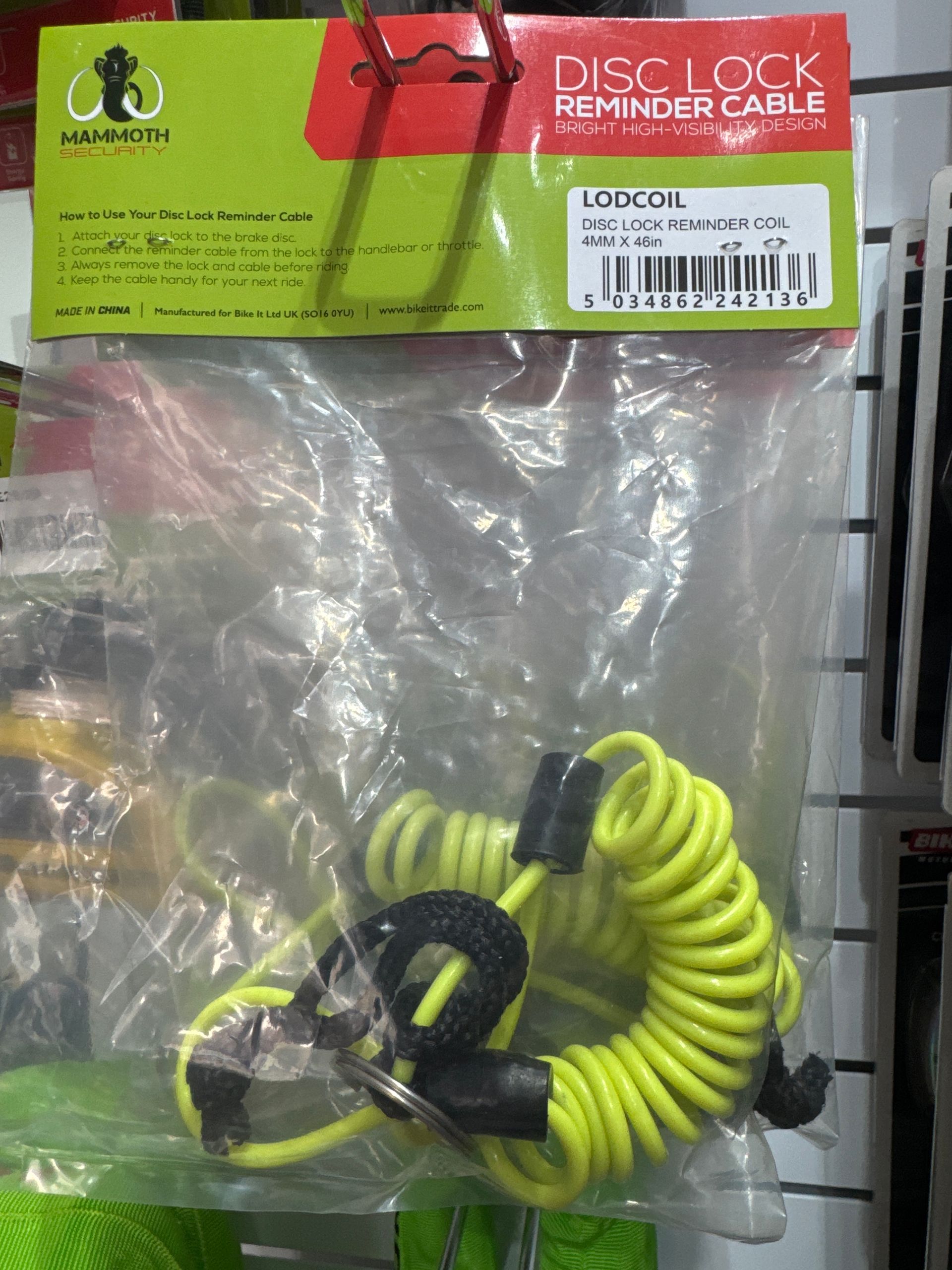 Disc Lock Reminder Cable