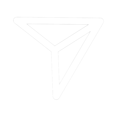 A white triangle with three lines on a white background.