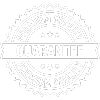 A black and white drawing of a stamp with the word certified on it.