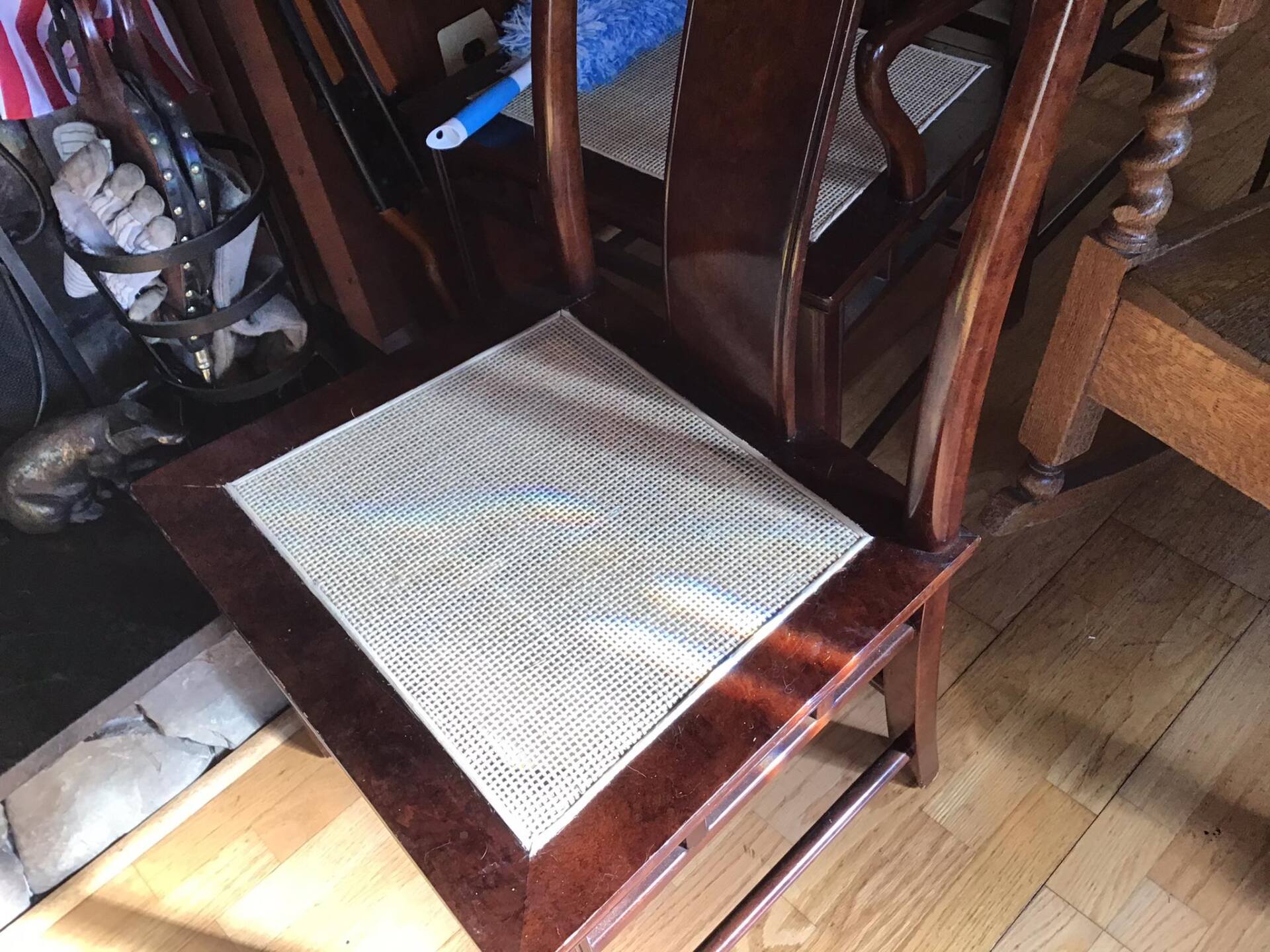 Square caned chair seat