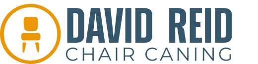 David reid chair caning logo in dark blue
