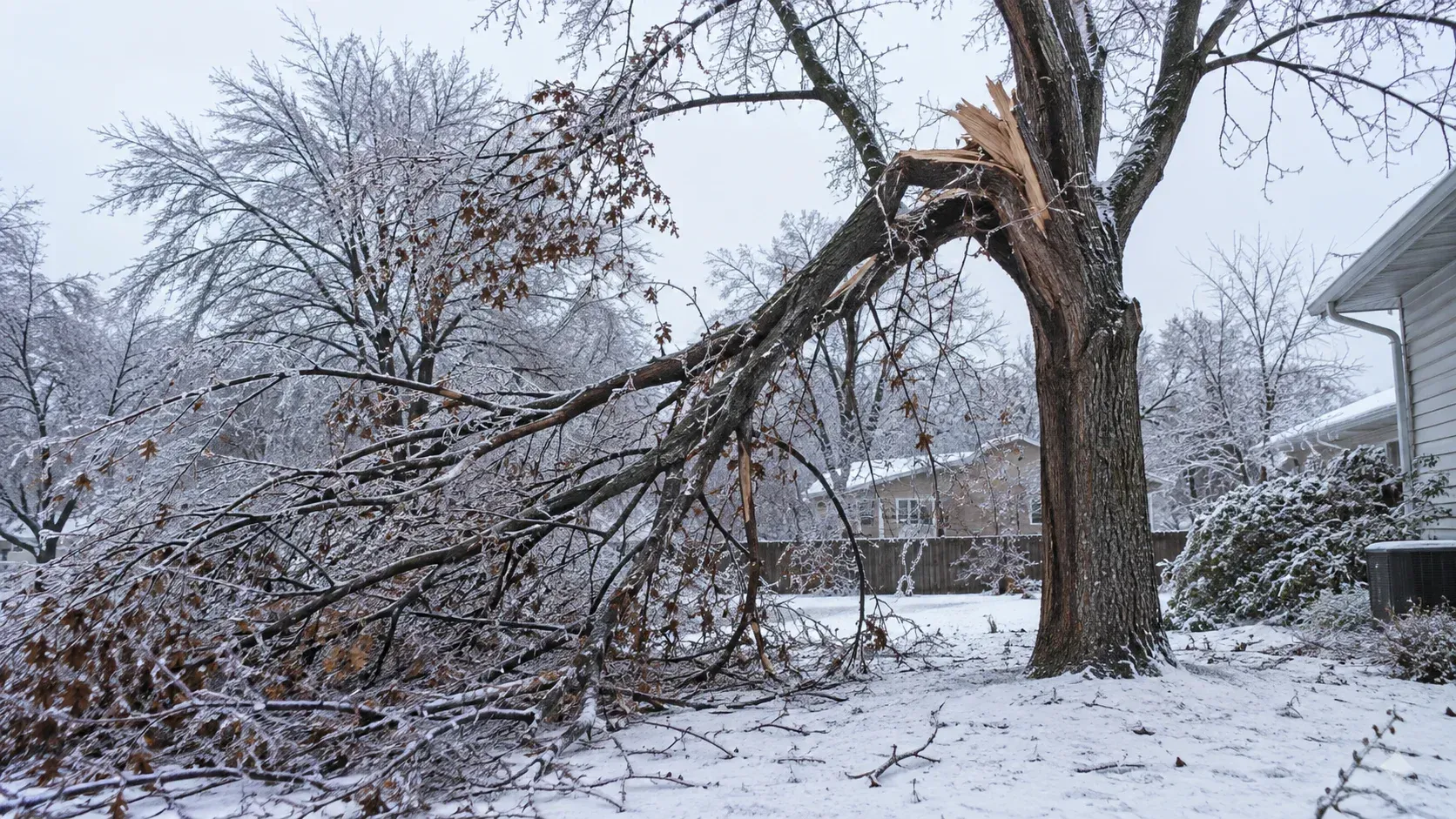 Ice storm: what happens if a storm-damaged tree is left standing through Minnesota winter?