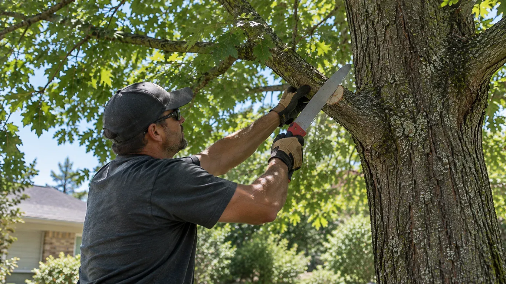 Arborist pruning a branch: Is It True That Pruning an Oak Tree in Summer Can Get It Infected With a