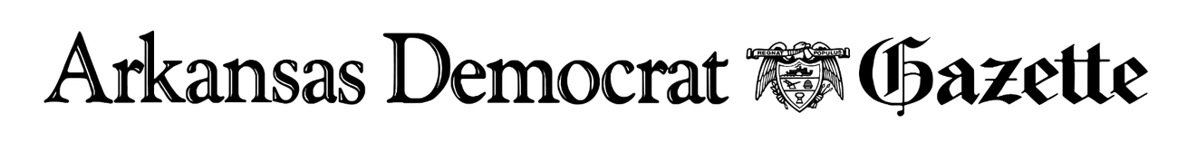 Arkansas Democrat-Gazette newspaper logo in black serif text with small eagle icon