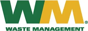 Waste Management logo with green and yellow “WM” above black text
