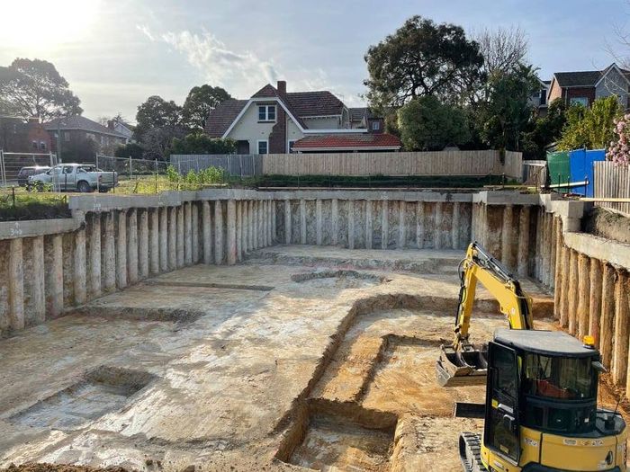 Image of piling contractors drilling in Melbourne Image of piling contractors drilling in Melbourne
