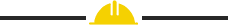 Yellow hard hat icon centered on a black horizontal line