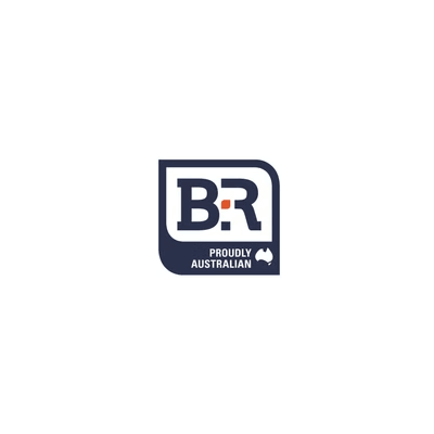 Blue and white logo with 
