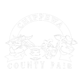 Logo for the Chippewa County Fair featuring line art of a cow, pig, and sheep under the fair's name.