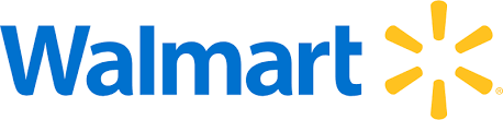 Walmart logo with blue wordmark and yellow spark symbol on white background