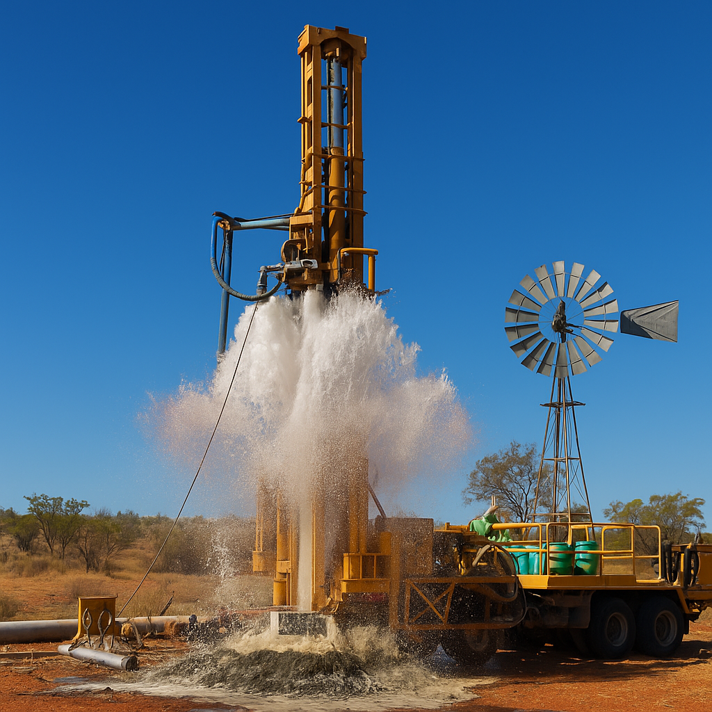 Slade Drill water pump is being used to pump water from a well. 