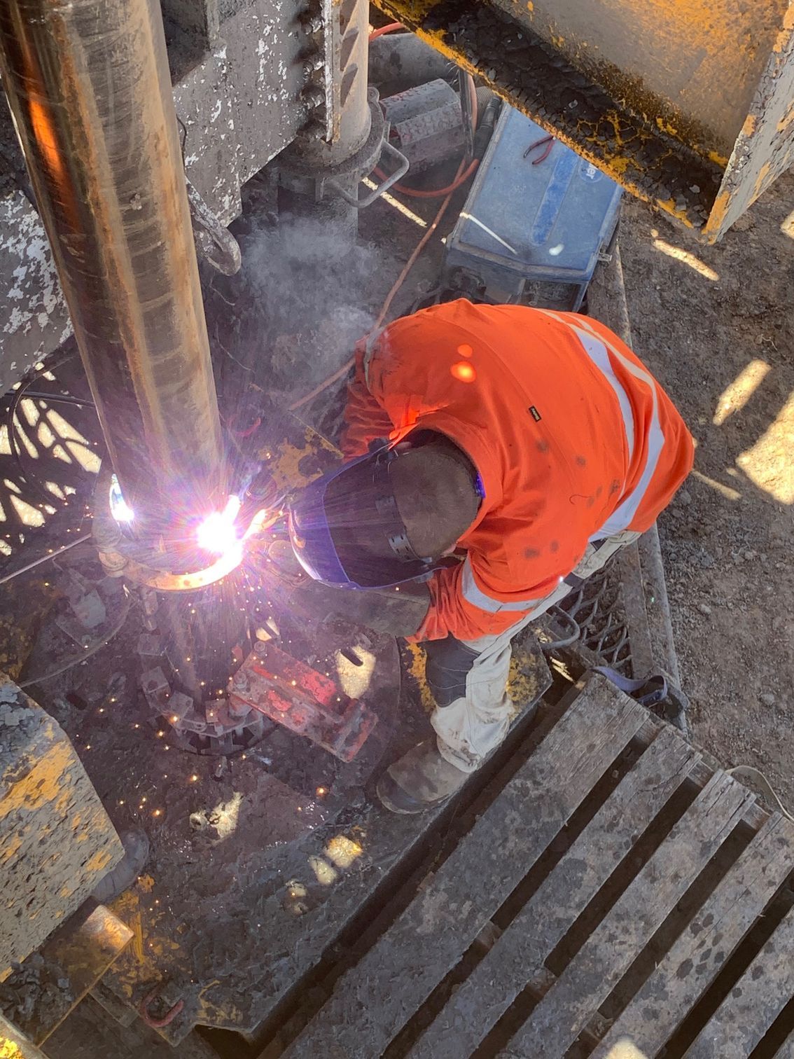 Water Bore Drilling Portfolio - Water Bore Installation, casing welding.