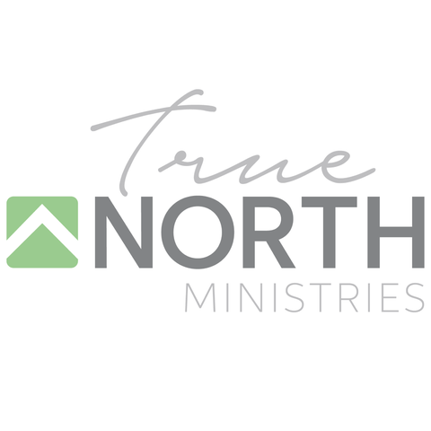True North Ministries logo in gray and green with a mountain icon
