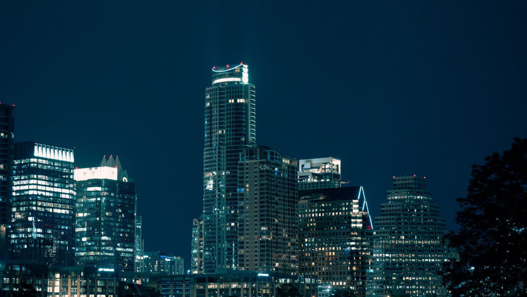 The Austin skyline at night