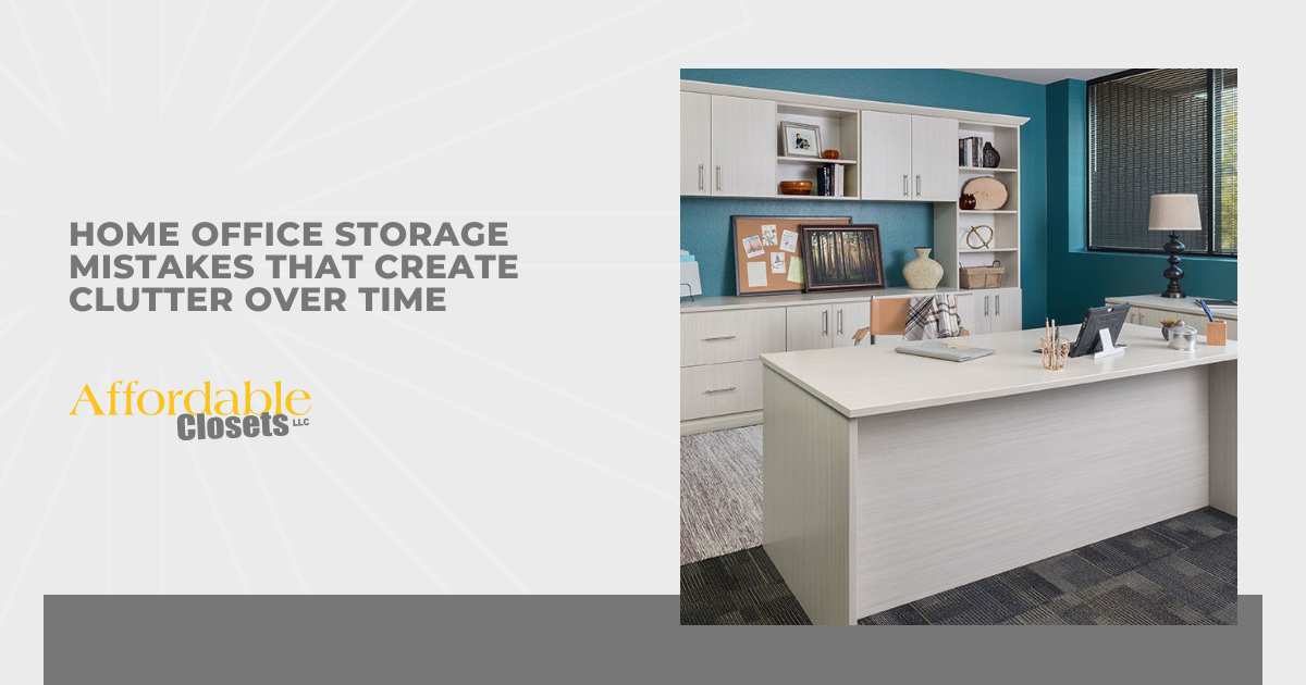 Learn the most common home office storage mistakes that create clutter over time, and discover simple ways to keep your workspace organized and functional.