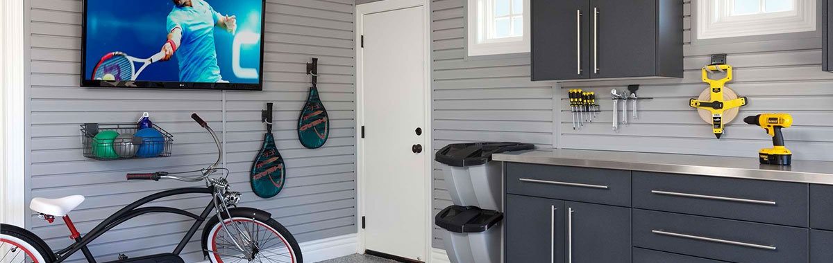 Garage Slatwall Storage System and Cabinets
