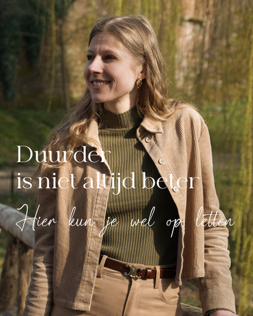 Afbeelding van Instagram post over dat duurder niet altijd beter is