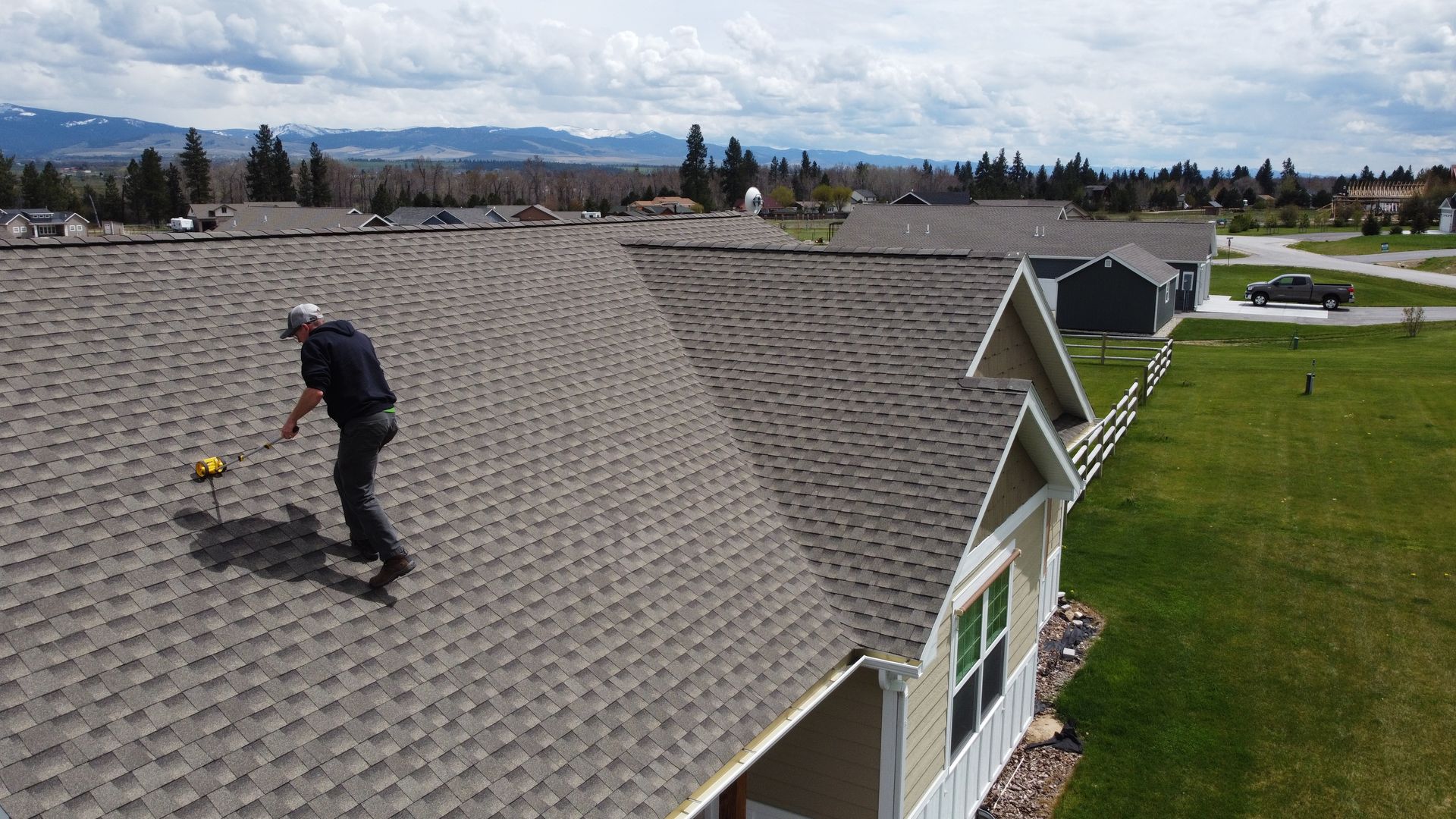 Asphalt shingle roof installation in Lolo, MT