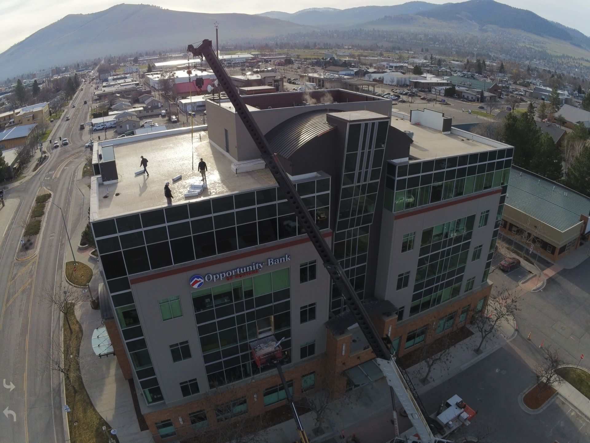 Multiple commercial roofing systems designed for Western Montana buildings and severe seasonal weather