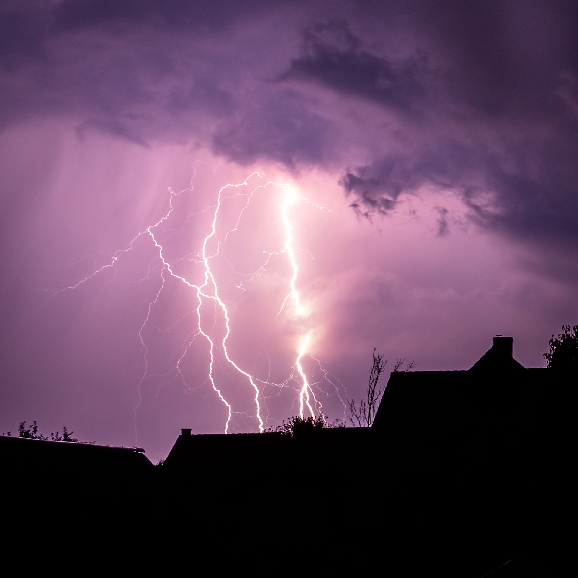 Lightning in a storm