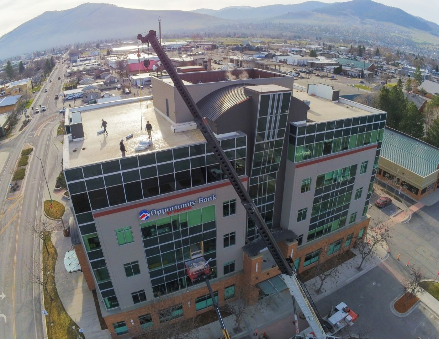 Multiple commercial roofing systems designed for Western Montana buildings and severe seasonal weather