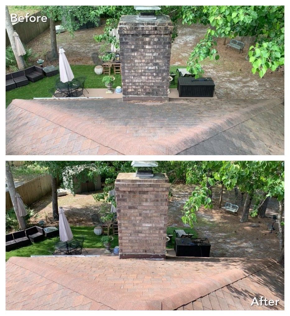 Roof Washing Removal of Black Marks