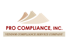 Pro Compliance, Inc. logo with tan roof shapes and red text, plus “Vendor Compliance Service Company” banner