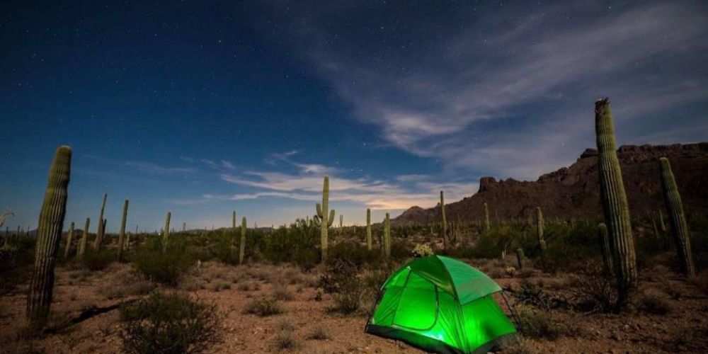 Campsite overlooking the Grand Canyon in Arizona