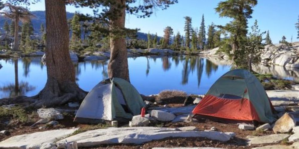 Campsite overlooking the Pacific Ocean in California