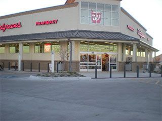 Concrete work outside a Walgreens