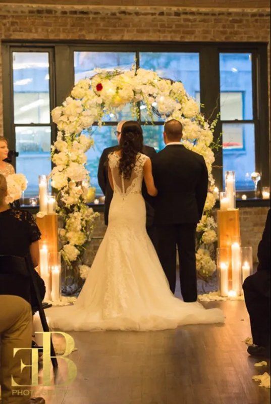 Courtney and brett on their wedding ceremony