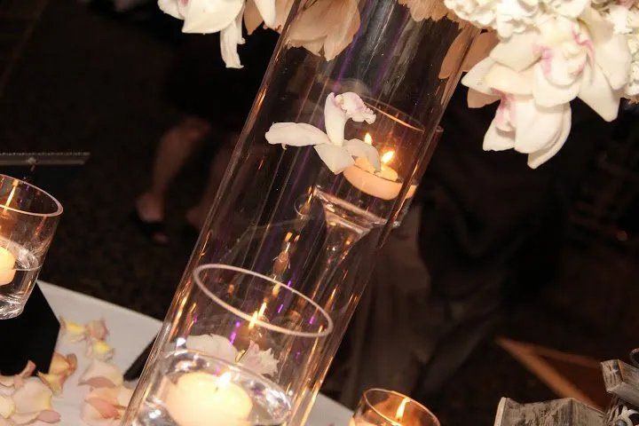 Glass with candles