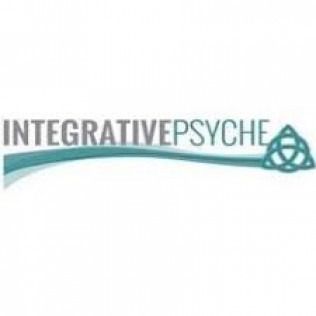 Integrative Psyche logo with teal text and a curved teal line with a Celtic knot.