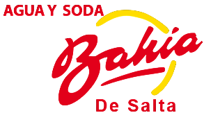 Logotipo de Bahía De Salta con letras rojas y arco amarillo, además del texto